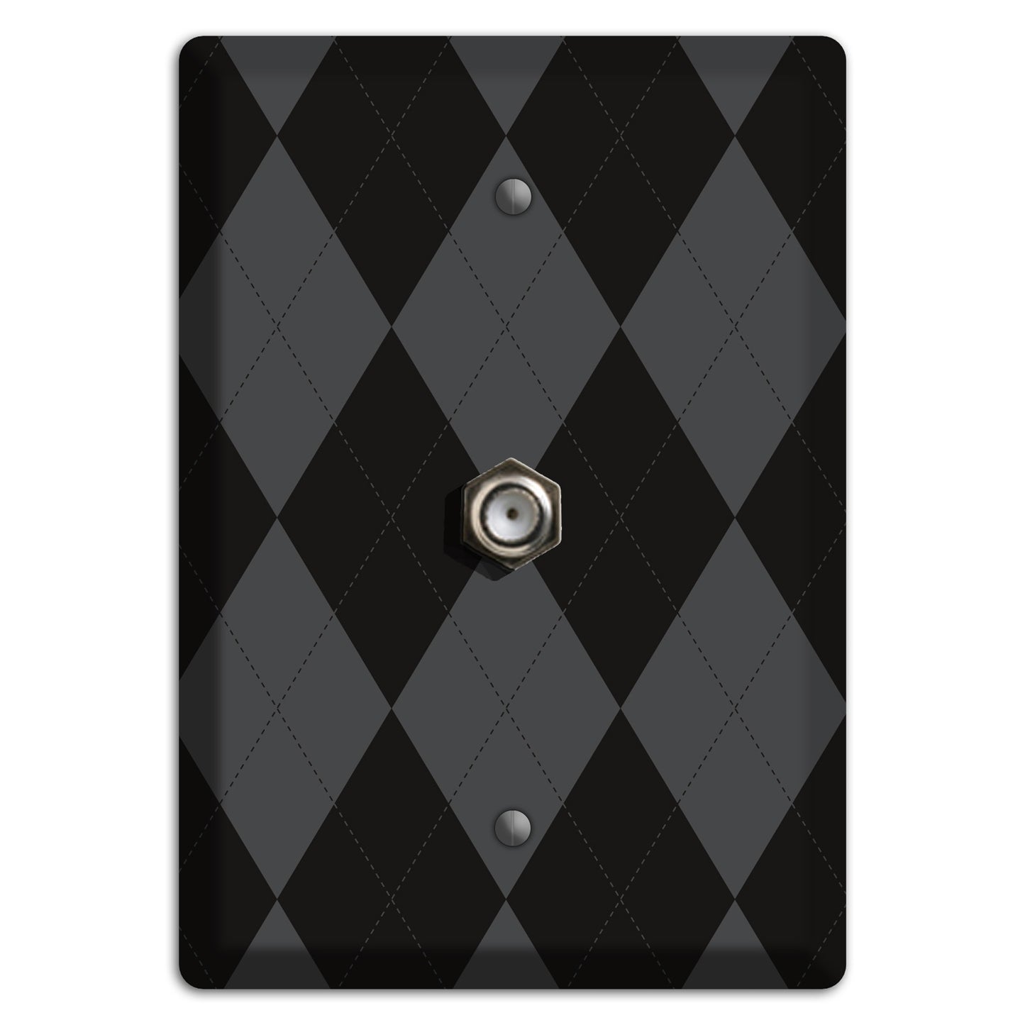 Black and Grey Argyle Cable Wallplate