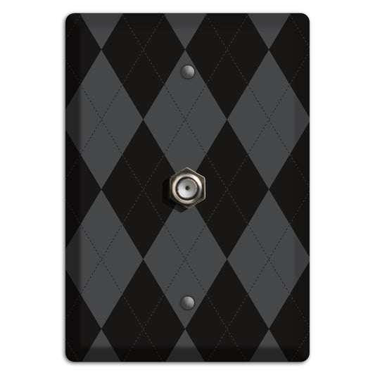 Black and Grey Argyle Cable Wallplate