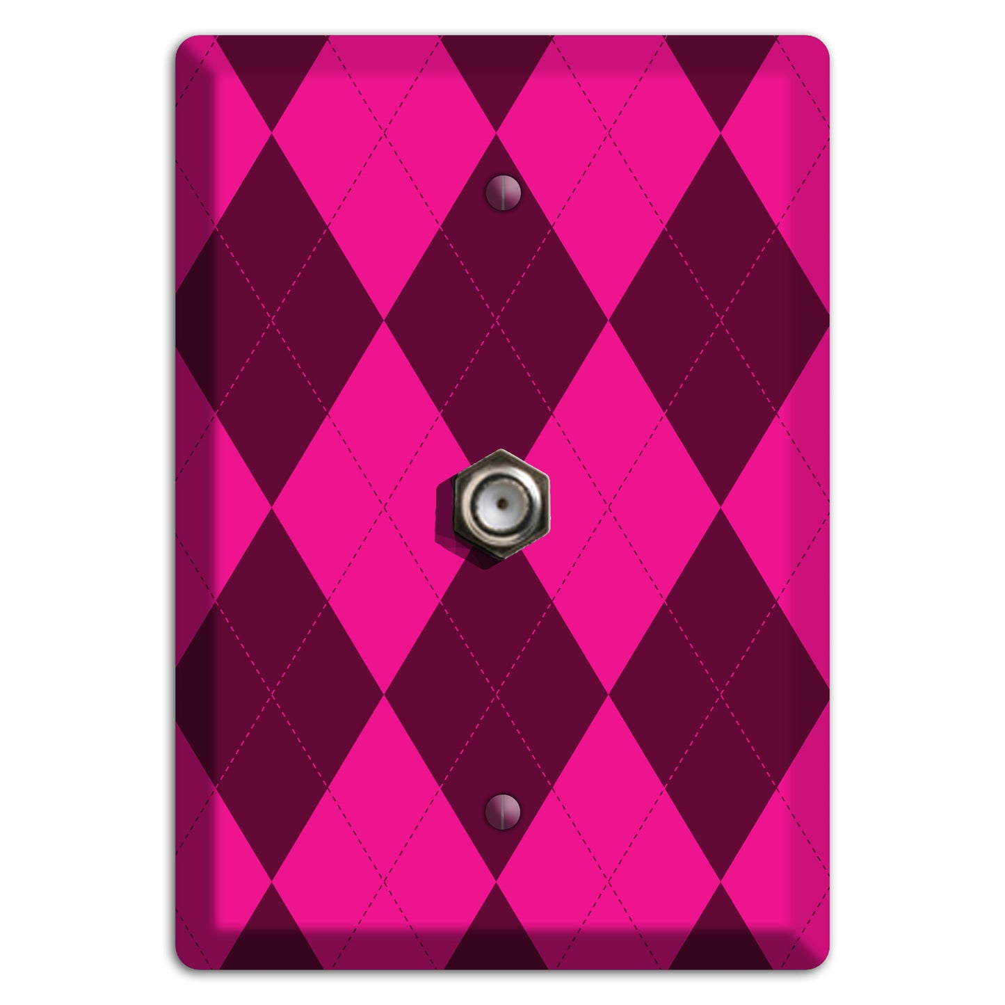 Fuschia Argyle Cable Wallplate