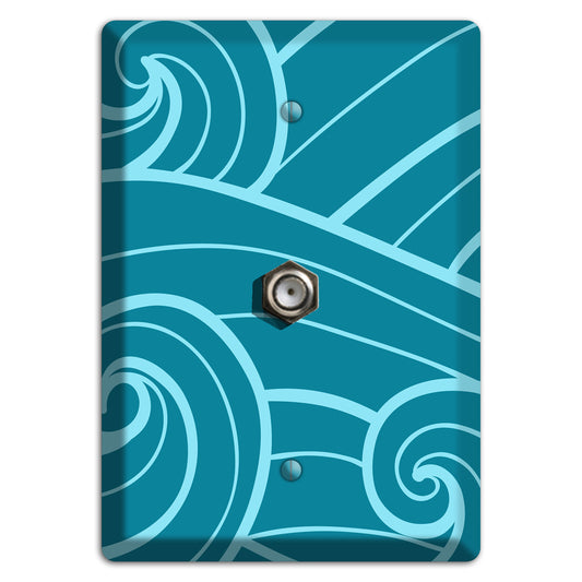 Abstract Curl Turquois Cable Wallplate