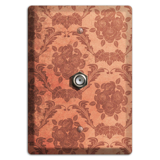 Contessa Vintage Rose Damask Cable Wallplate