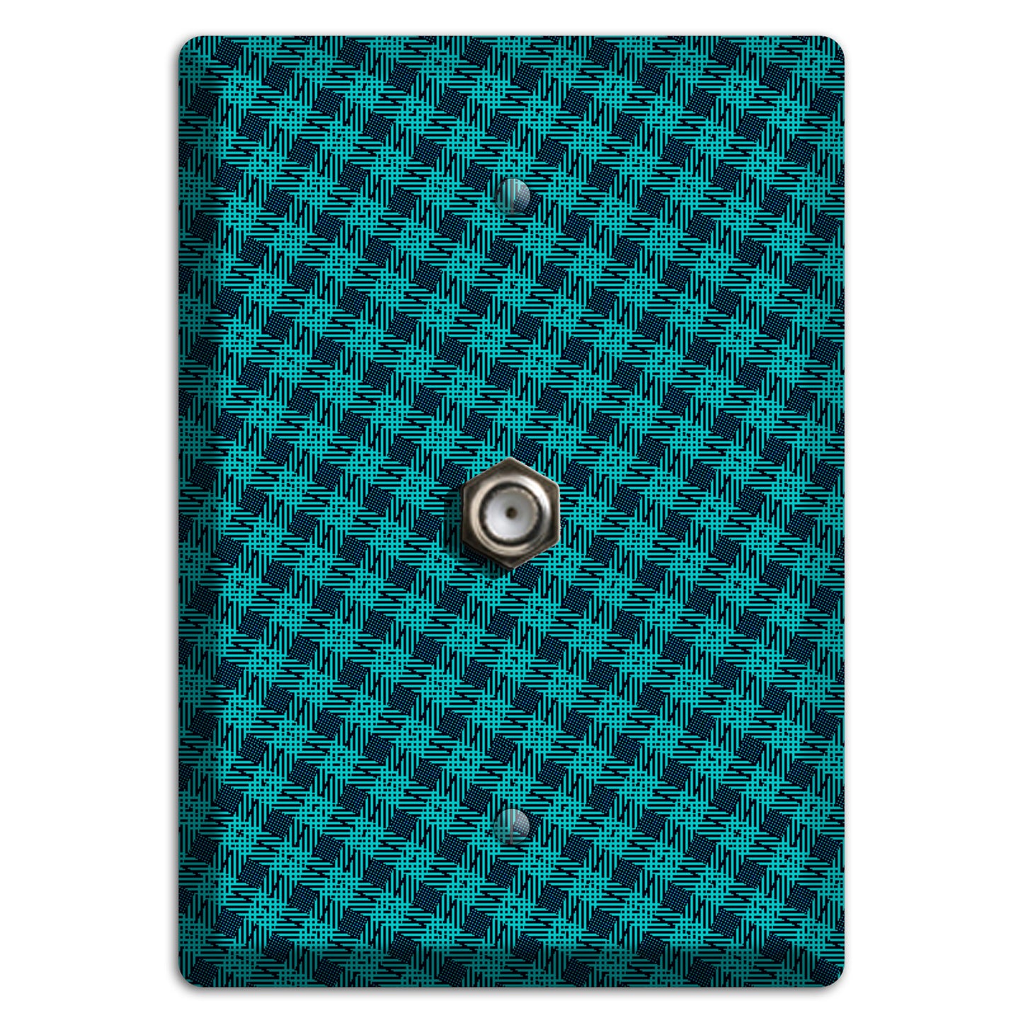 Turquoise Diamond Plaid Cable Wallplate