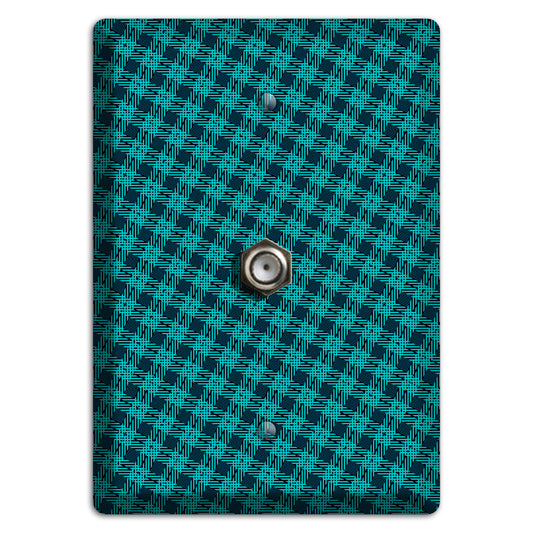 Turquoise Diamond Plaid Cable Wallplate