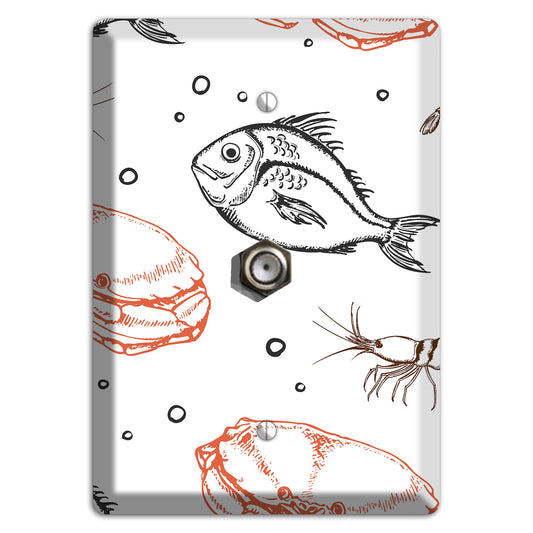 Mixed Sea Life Style 3 Cable Wallplate