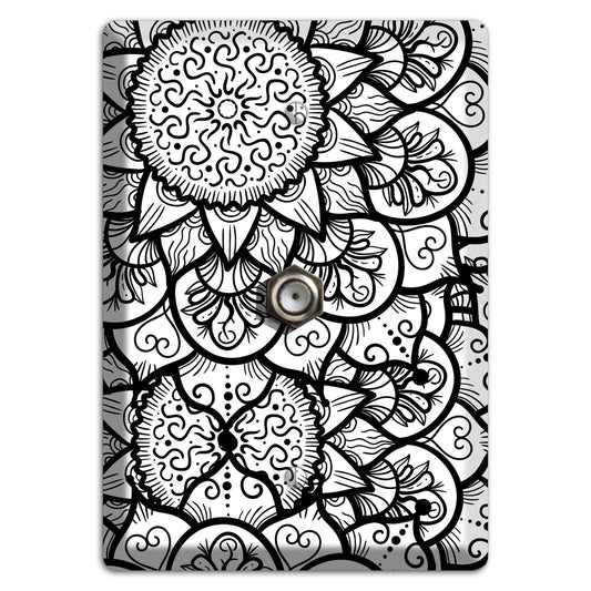 Mandala Black and White Style W Cover Plates Cable Wallplate