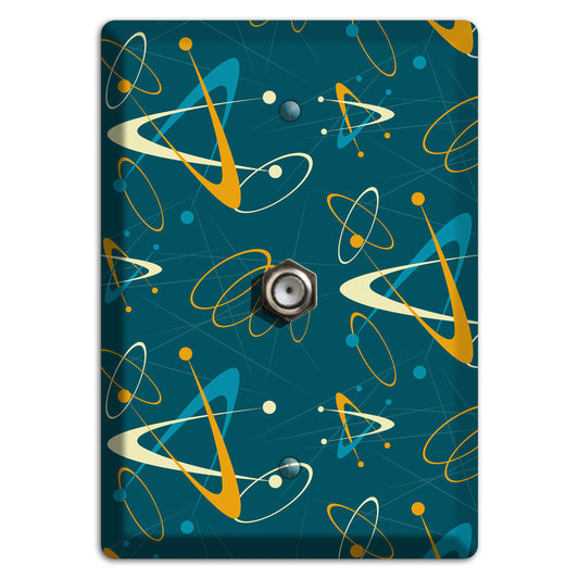 Mustard and Blue Atomic Cable Wallplate