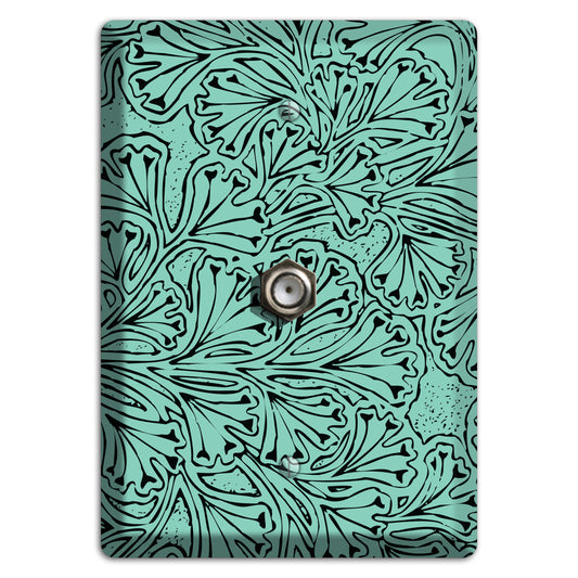 Deco Olive Interlocking Floral Cable Wallplate