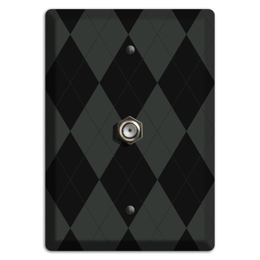 Gray and Black Argyle Cable Wallplate