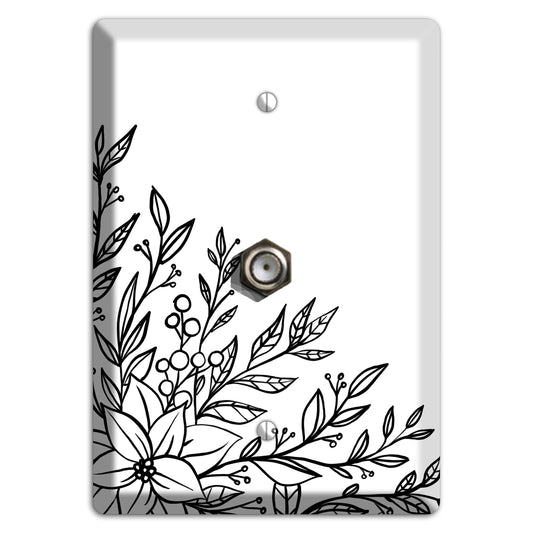 Hand-Drawn Floral 7 Cable Wallplate