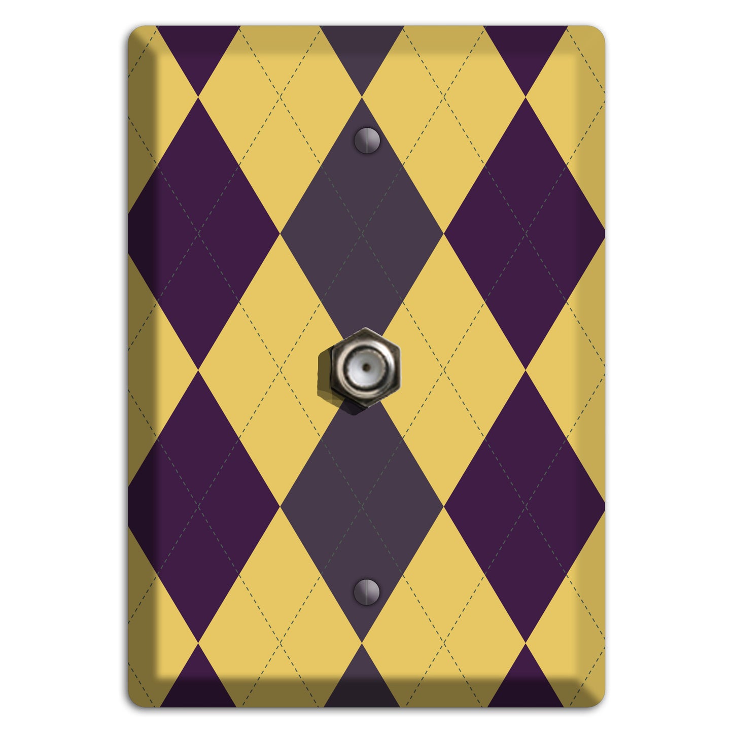 Yellow Plum Brown Argyle Cable Wallplate