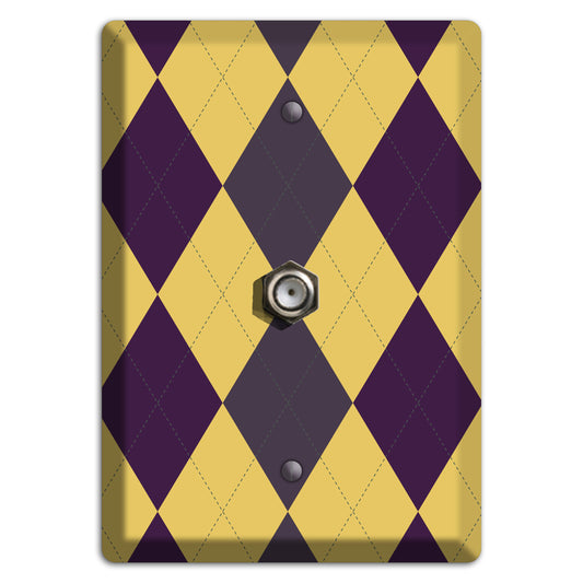 Yellow Plum Brown Argyle Cable Wallplate