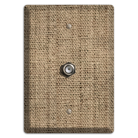 Donkey Brown Burlap Cable Wallplate