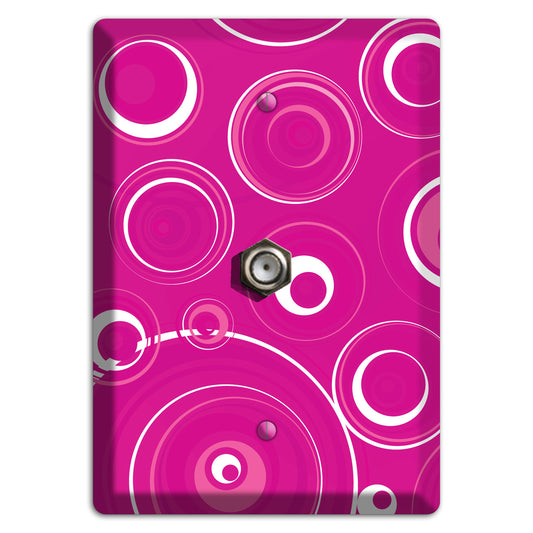 Dark Pink Circles Cable Wallplate