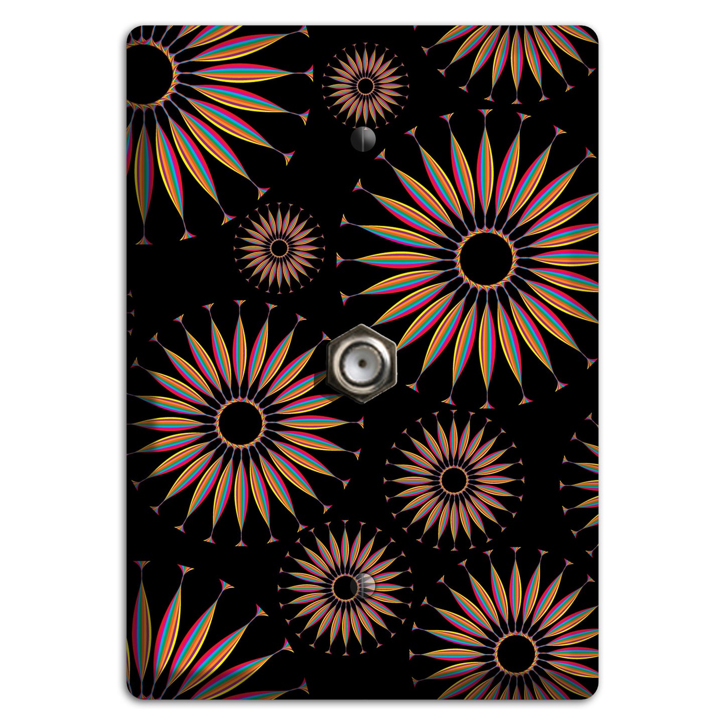 Black with Multi Suzani Cable Wallplate