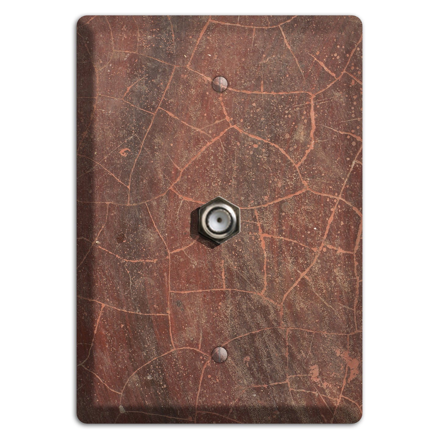 Maroon Cracked Concrete Cable Wallplate