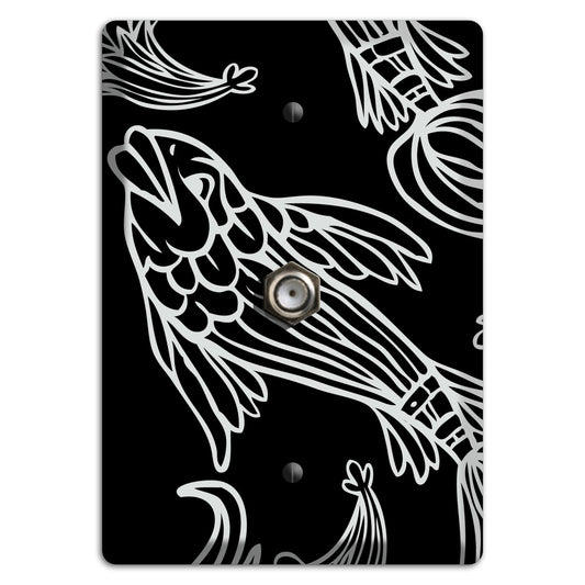 Black and White Koi Cable Wallplate