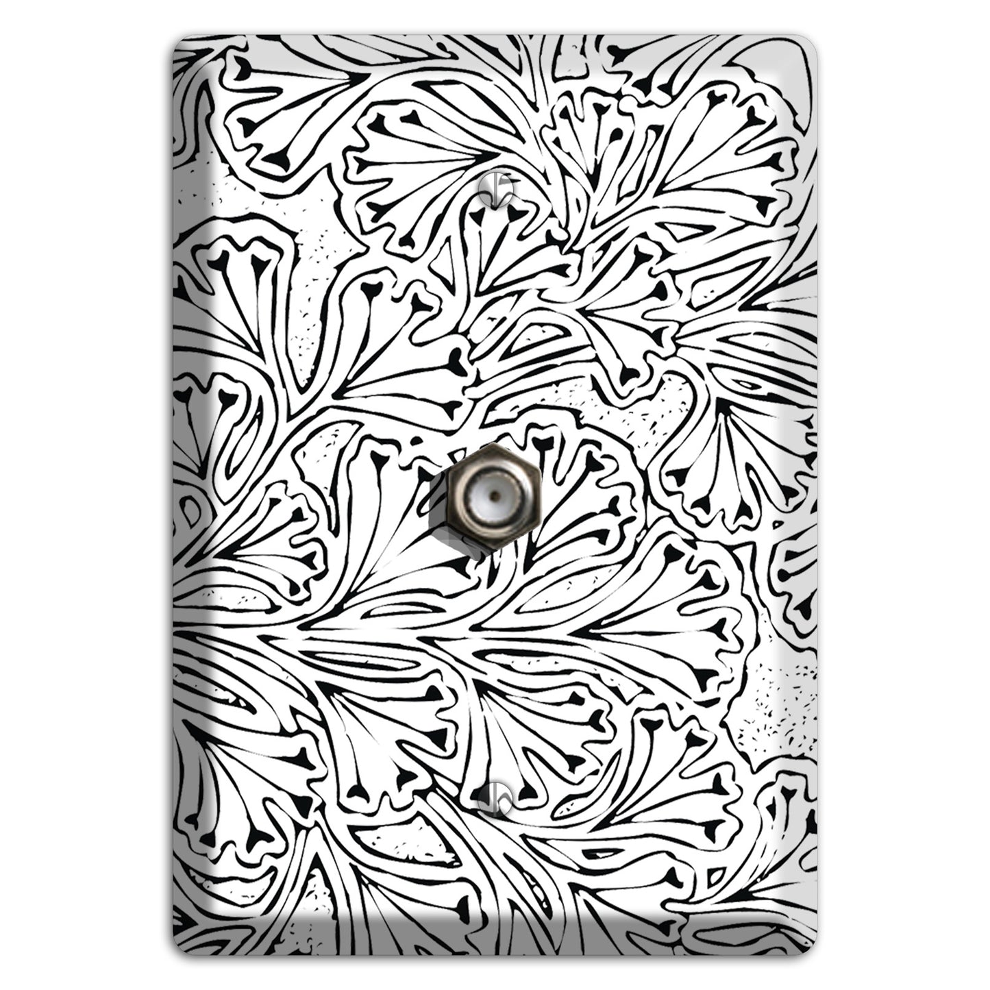 Deco Aqua Interlocking Floral Cable Wallplate