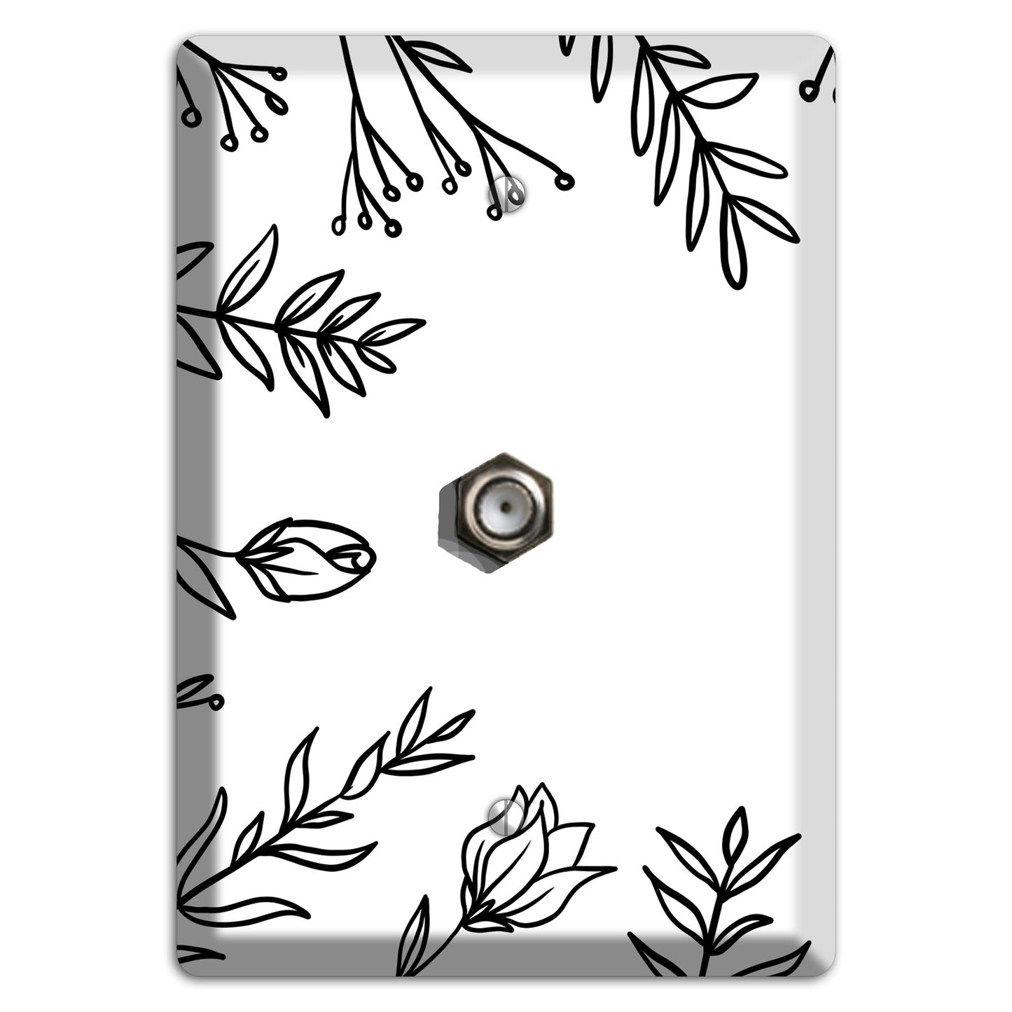 Hand-Drawn Floral 36 Cable Wallplate