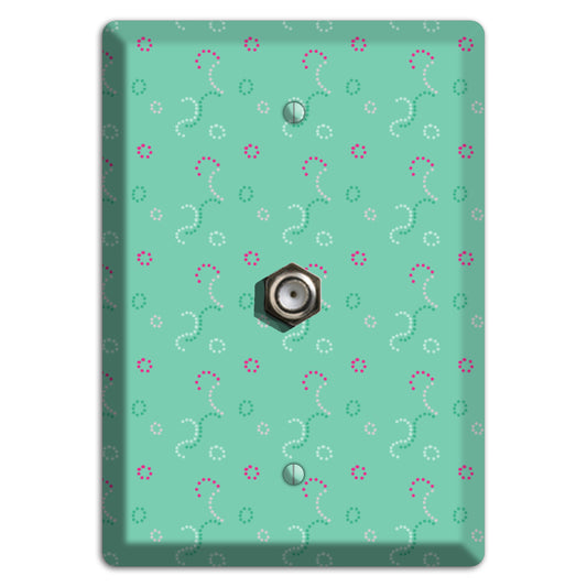 Multi Aqua with Fuschia Stipple Cable Wallplate