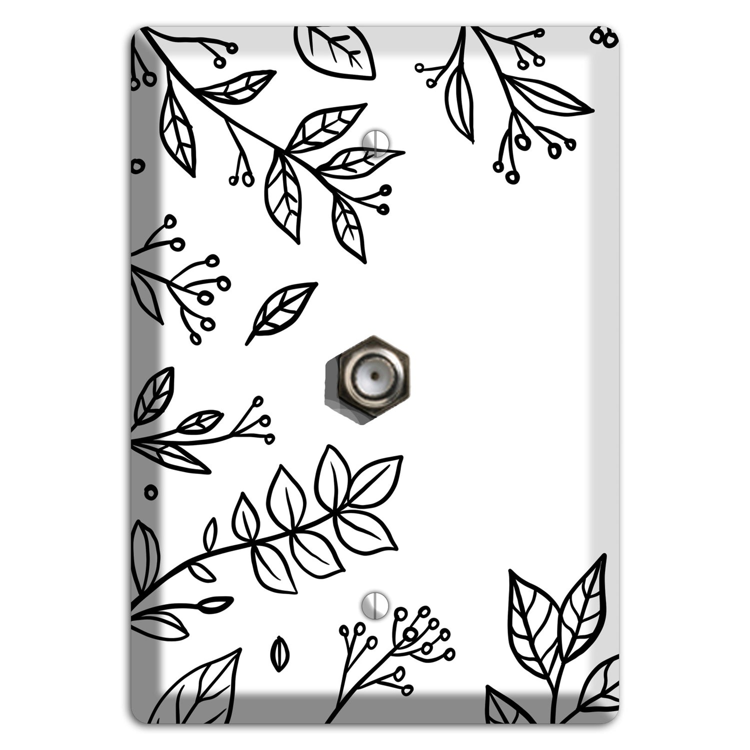 Hand-Drawn Floral 28 Cable Wallplate