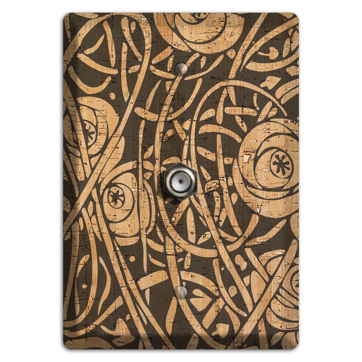 Deco Floral Cork Cable Wallplate