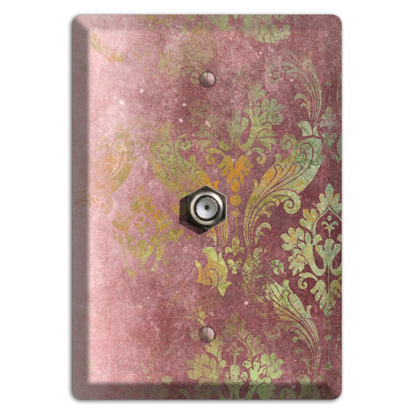 Roman Coffee Whimsical Damask Cable Wallplate