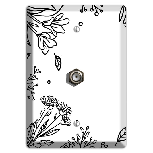 Hand-Drawn Floral 30 Cable Wallplate