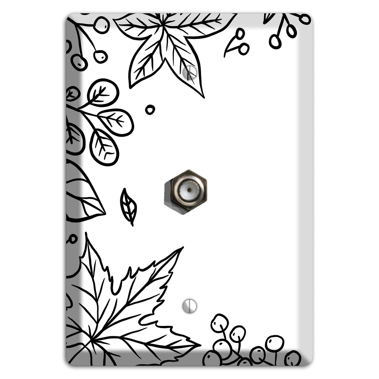 Hand-Drawn Floral 25 Cable Wallplate