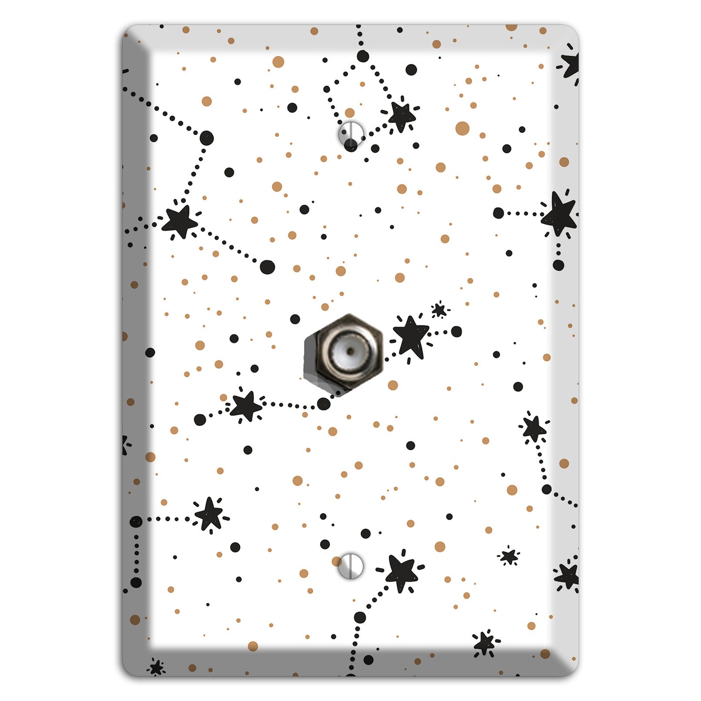 Constellations White Cable Wallplate