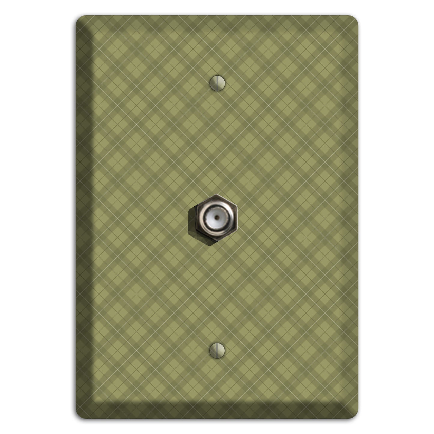 Green Plaid Cable Wallplate