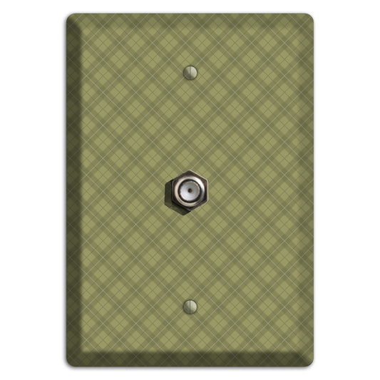 Green Plaid Cable Wallplate