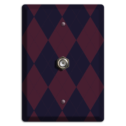 Dark Purple Argyle Cable Wallplate