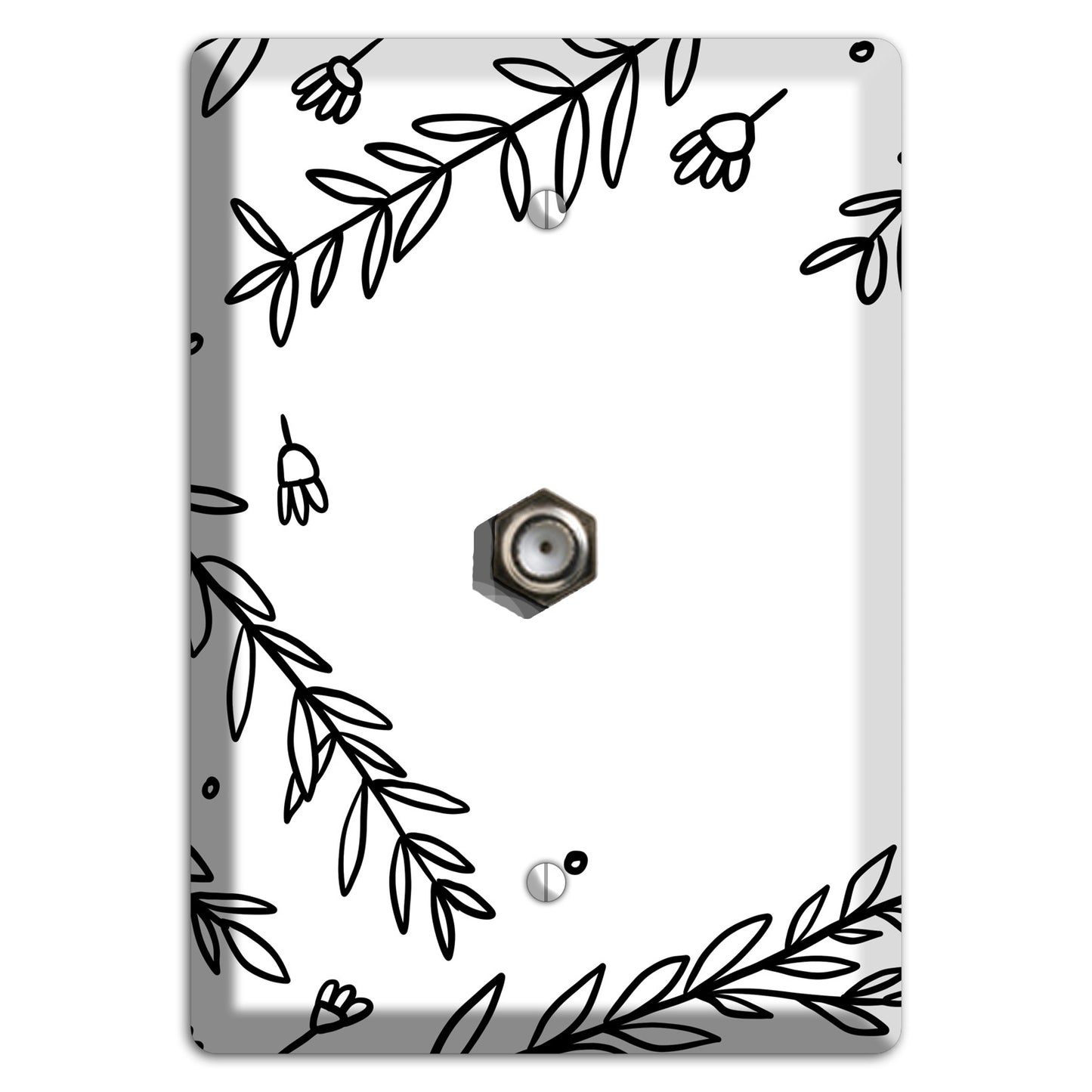 Hand-Drawn Floral 37 Cable Wallplate