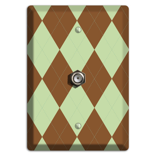 Brown Argyle Cable Wallplate