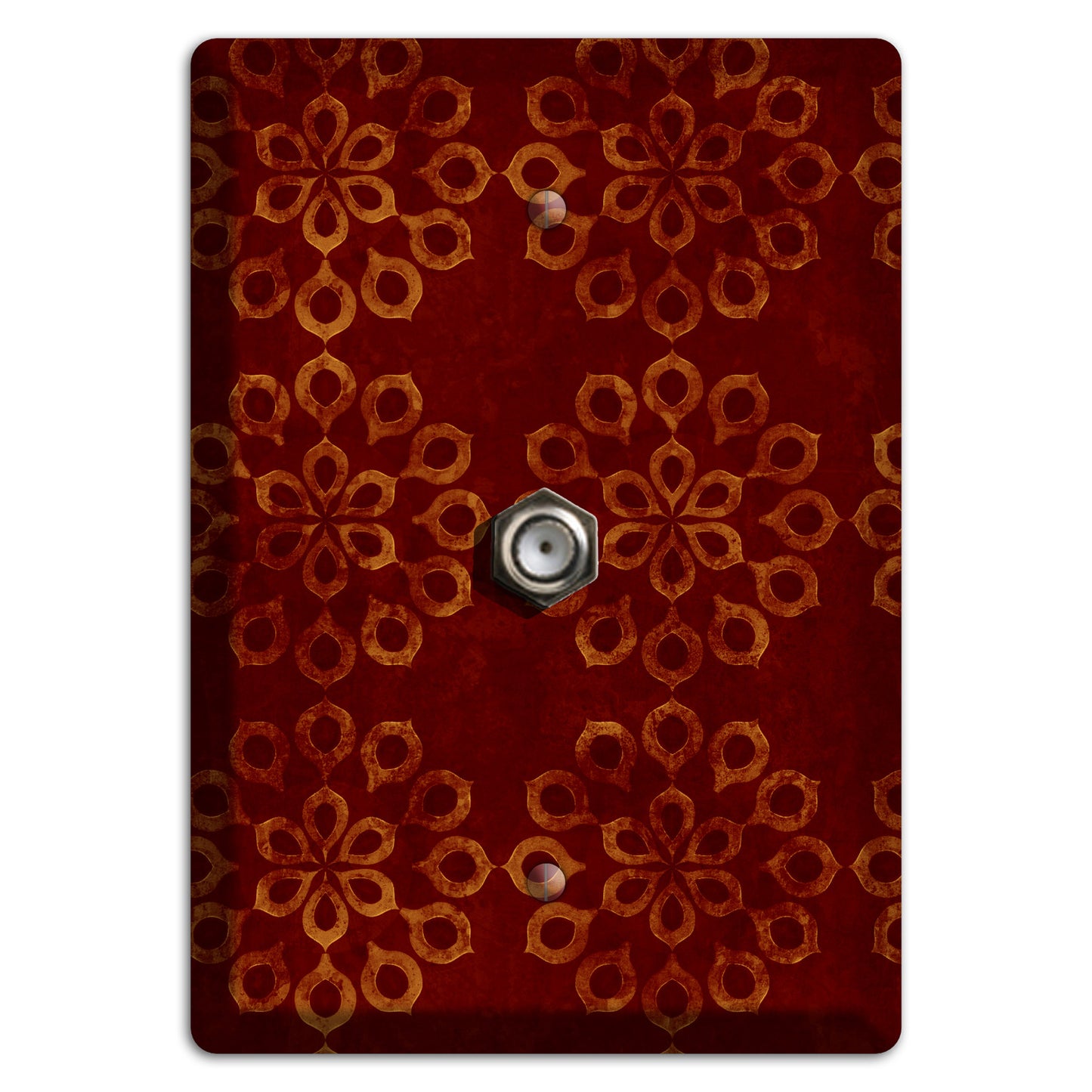 Maroon Grunge Suzani Cable Wallplate