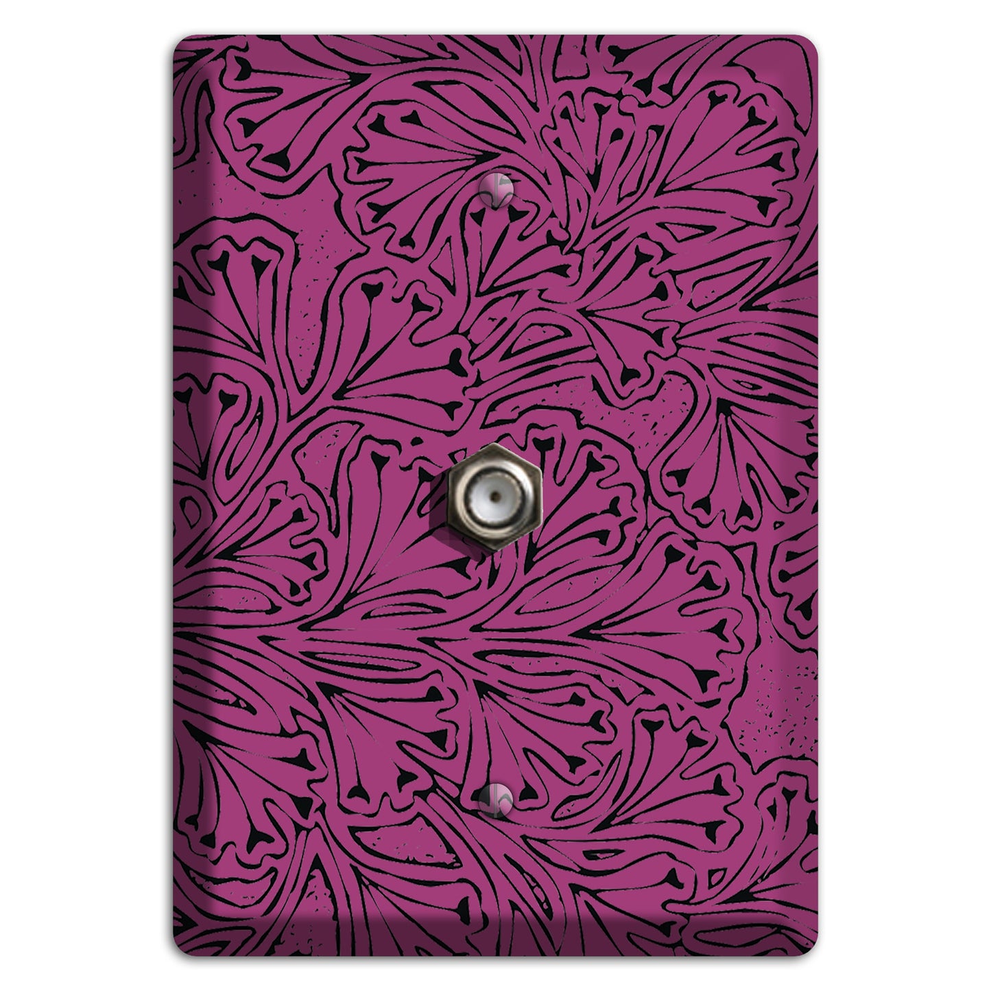 Deco Plum Interlocking Floral Cable Wallplate