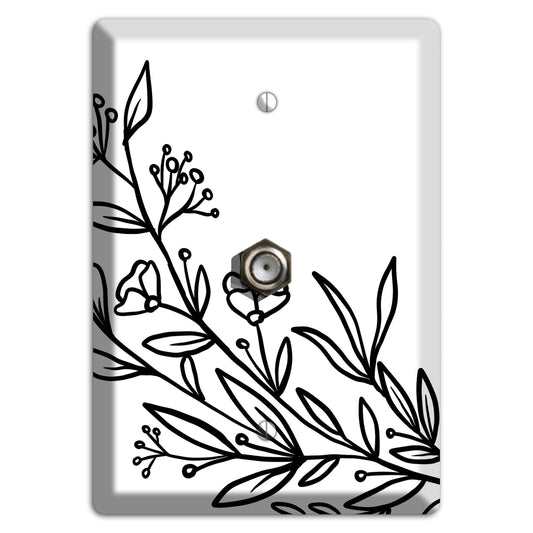 Hand-Drawn Floral 24 Cable Wallplate