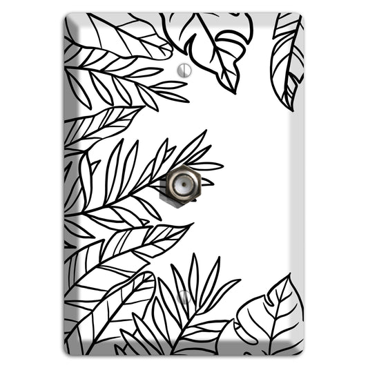 Hand-Drawn Leaves 5 Cable Wallplate