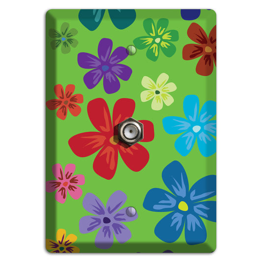 Orange Flowers Cable Wallplate