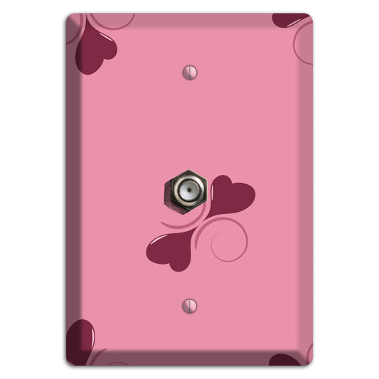 Pink with Hearts Cable Wallplate