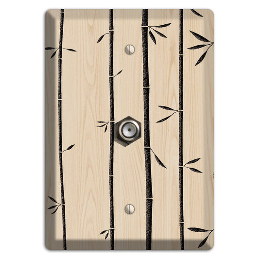 Bamboo Wood Lasered Cable Wallplate