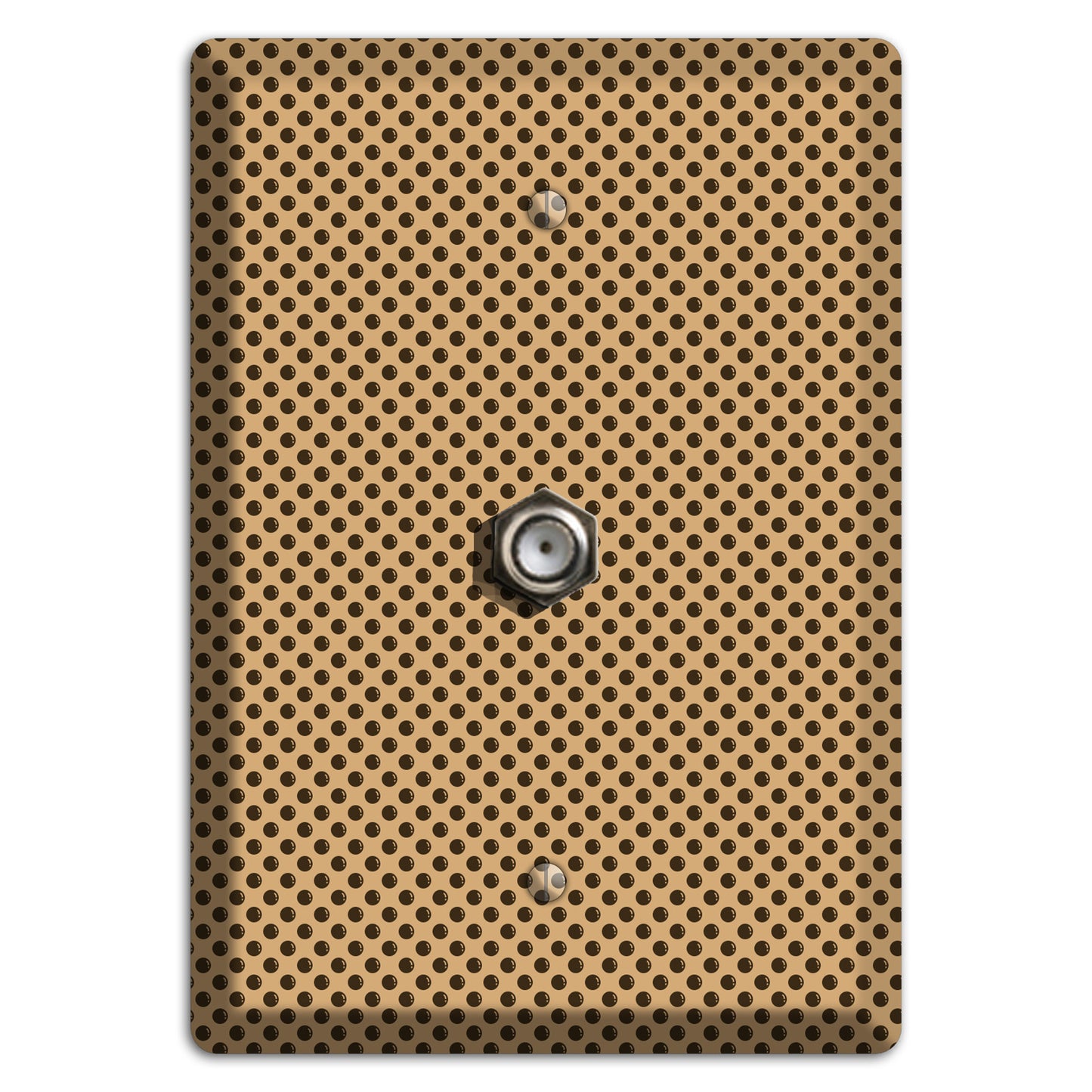 Beige with Brown Polka Dots Cable Wallplate