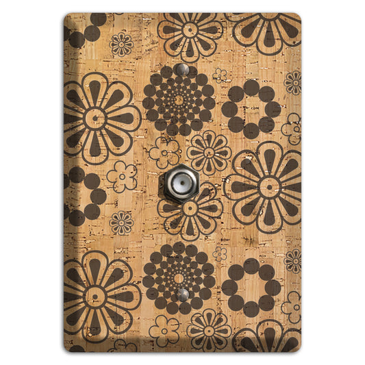 Retro Floral Cork Cable Wallplate