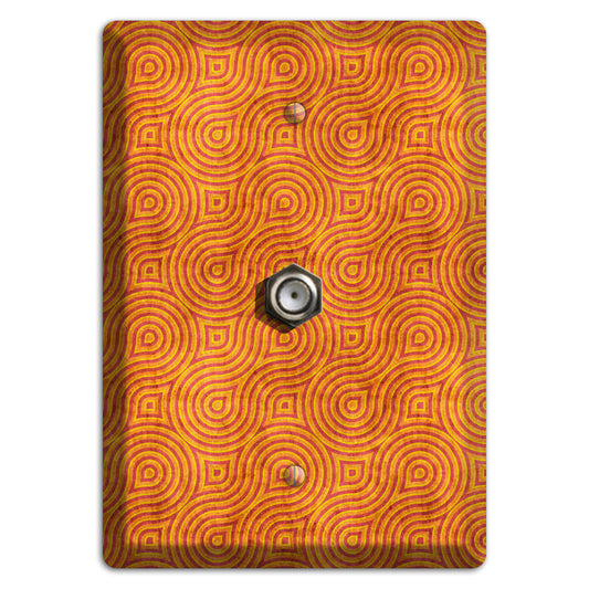 Red and Orange Swirl Cable Wallplate