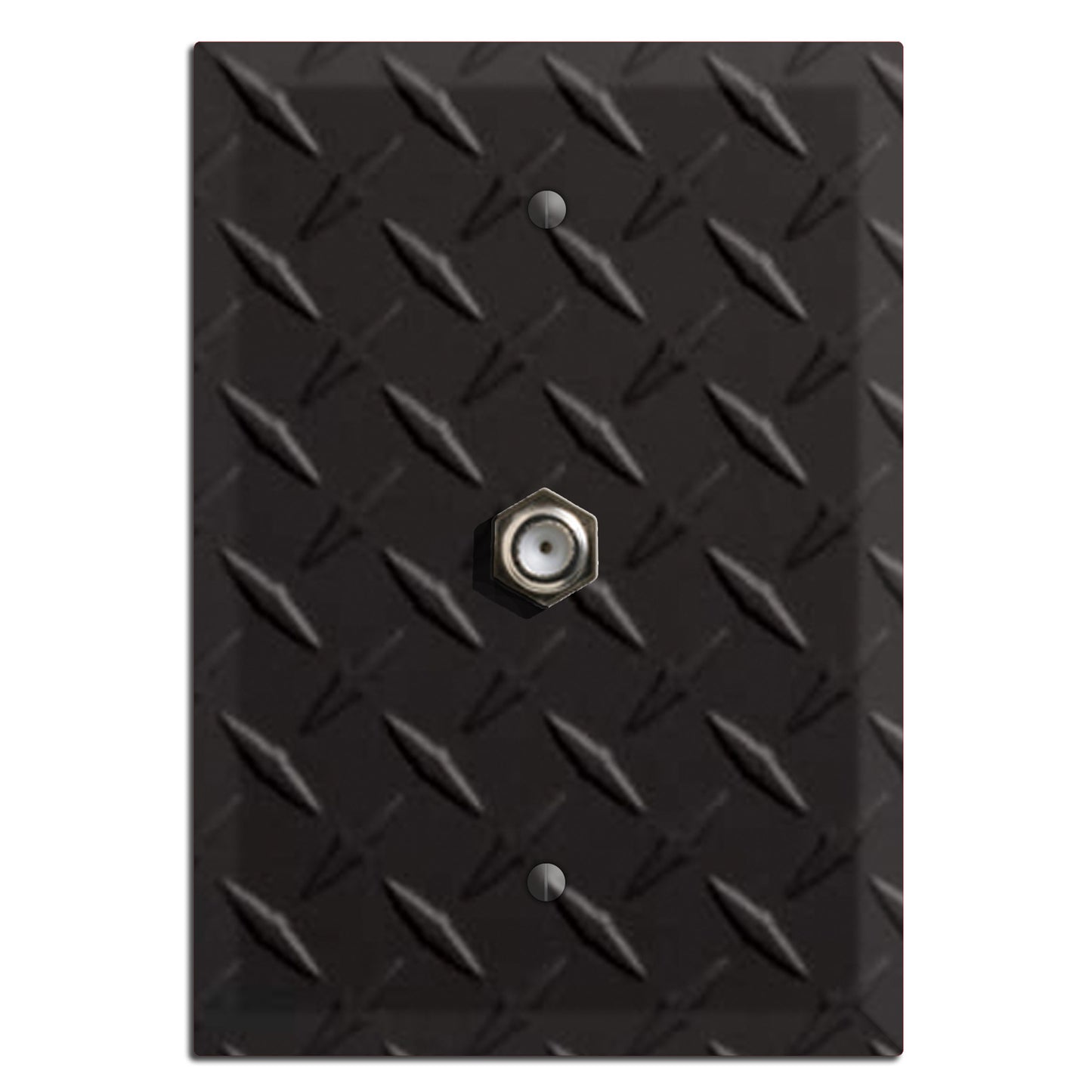 Diamond Tread Matte Black Cable Wallplate