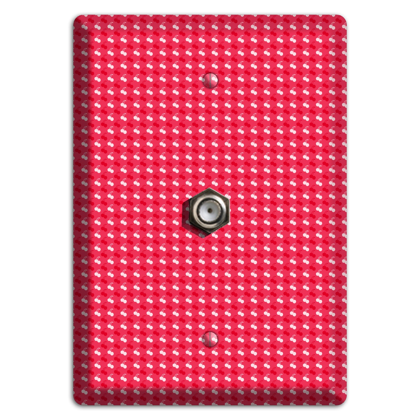 Red with White Motif Cable Wallplate