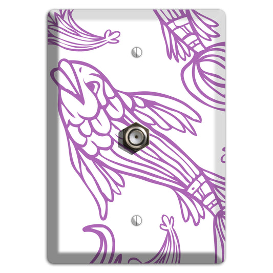 Purple and White Koi Cable Wallplate