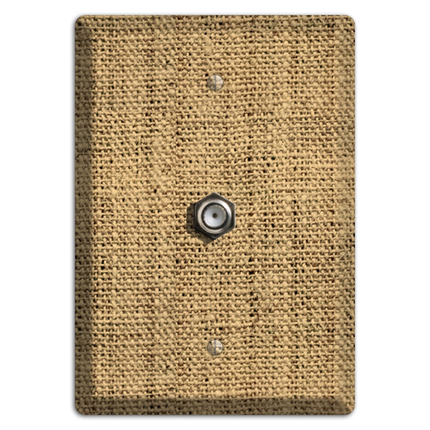 Teak Burlap Cable Wallplate