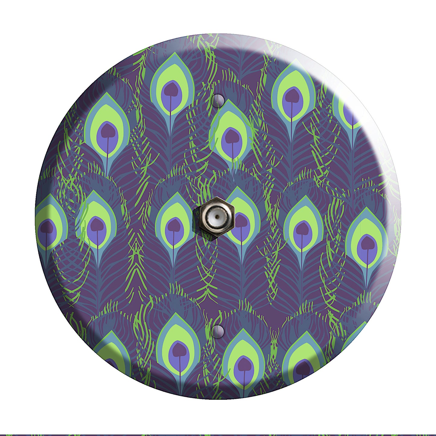 Purple Peacock Cable Wallplate