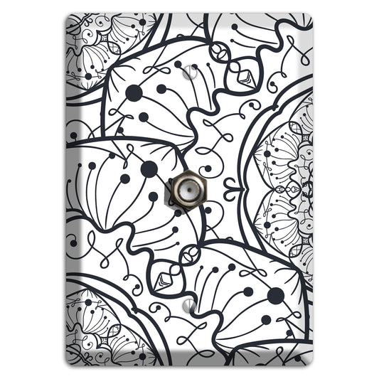 Mandala Black and White Style M Cover Plates Cable Wallplate